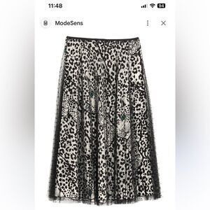 RED Valentino Black and White Leopard Pattern skirt